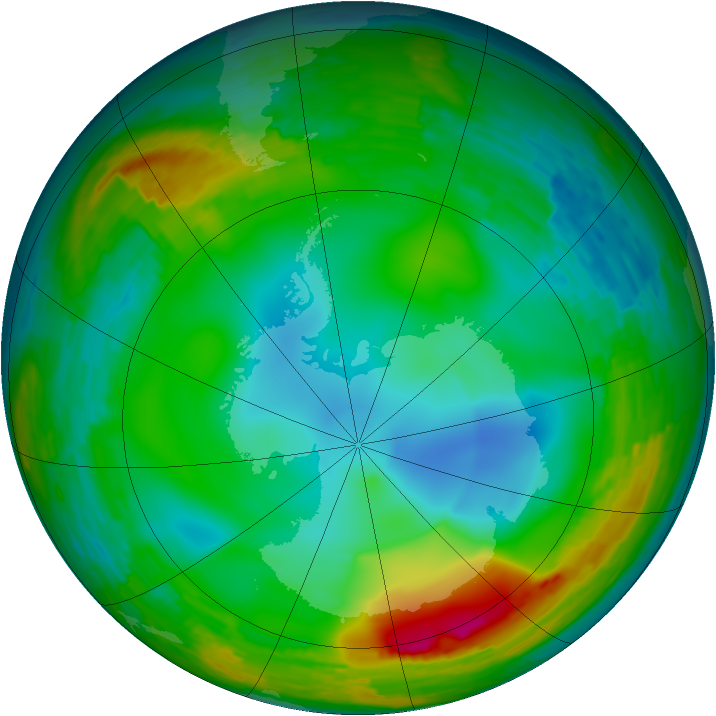 Antarctic ozone map for 04 August 1994